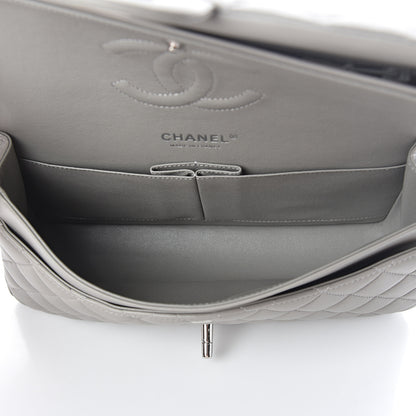 Chanel Lambskin Quilted Medium Double Flap Grey 4 of 9