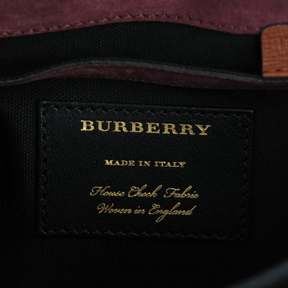 Burberry Derby Calfskin House Check Small Macken Crossbody Bag Tan 7 of 7