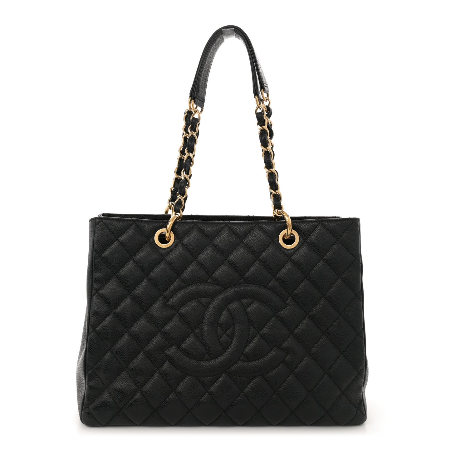 Caviar Quilted Grand Shopping Tote GST Black