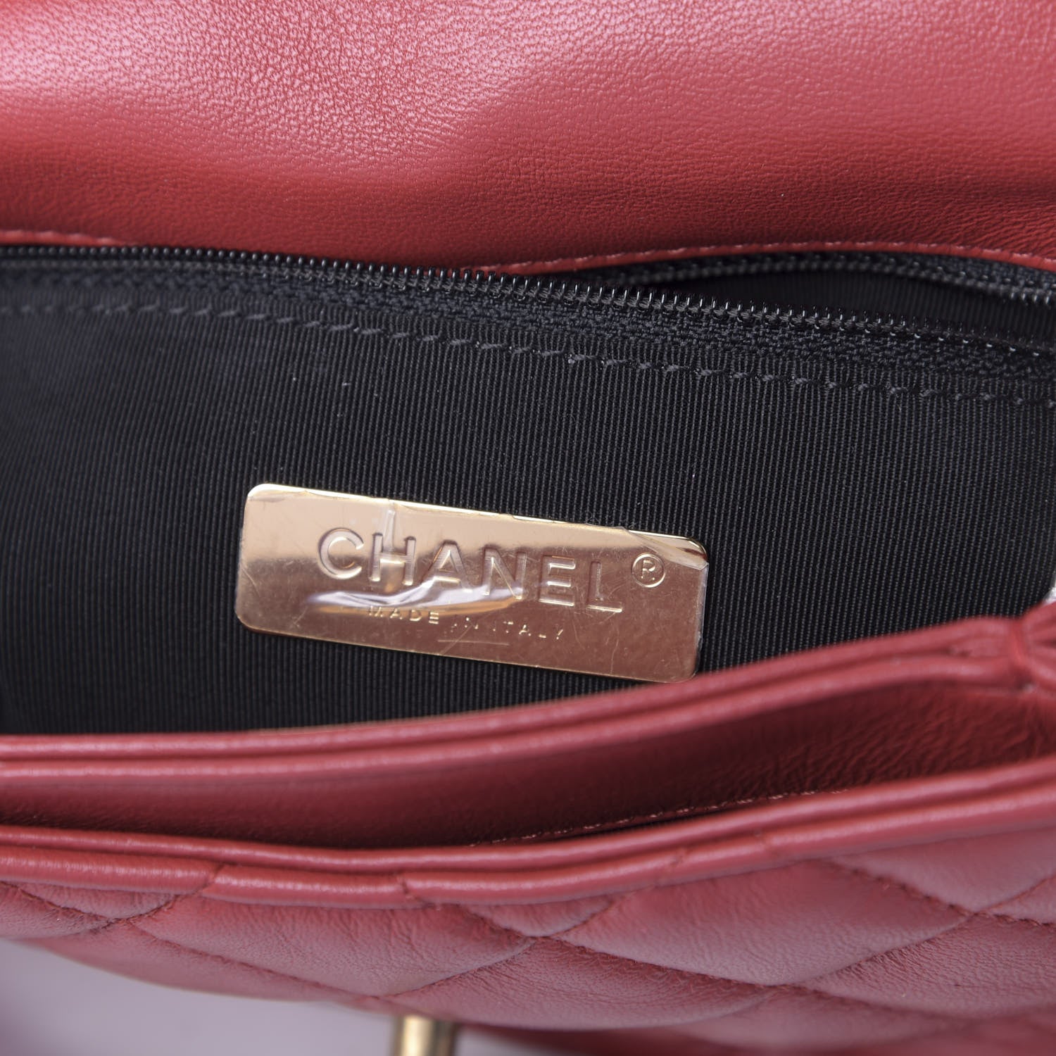 Chanel Lambskin Quilted Chain Linked In Flap Bag Red 9 of 11
