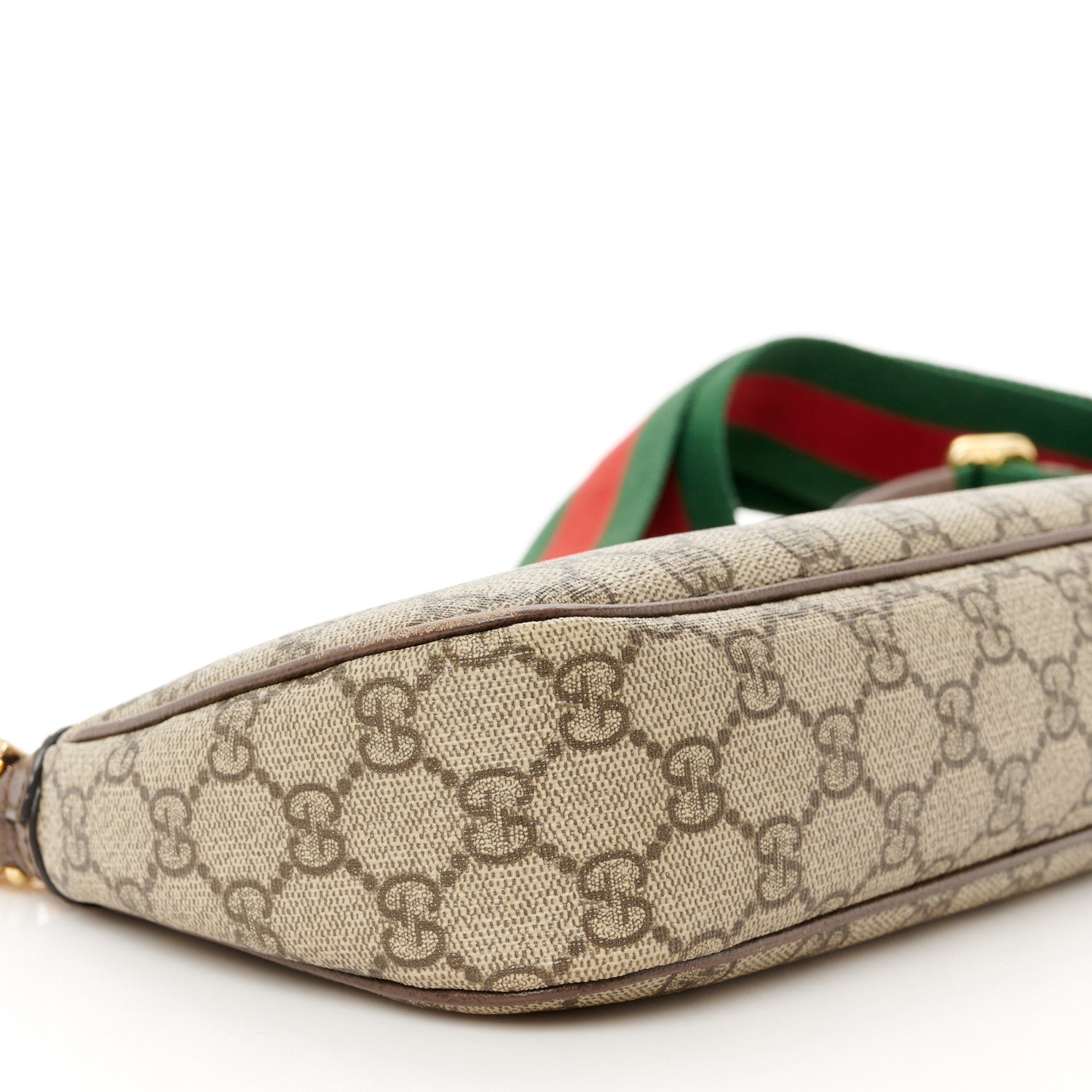 Gucci GG Supreme Monogram Textured Dollar Calfskin Web Small Ophidia GG Handbag Beige Ebony New Acero 10 of 12