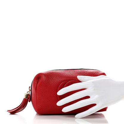 Gucci Pebbled Calfskin Medium Soho Cosmetic Case Red 2 of 7