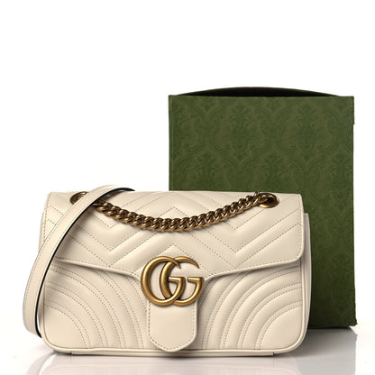Gucci Calfskin Matelasse Small GG Marmont Shoulder Bag White 10 of 10