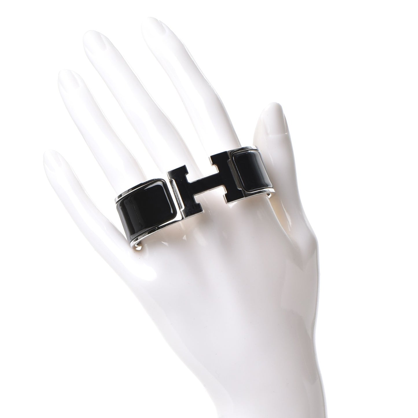 Enamel Wide Clic Clac H Bracelet PM Black