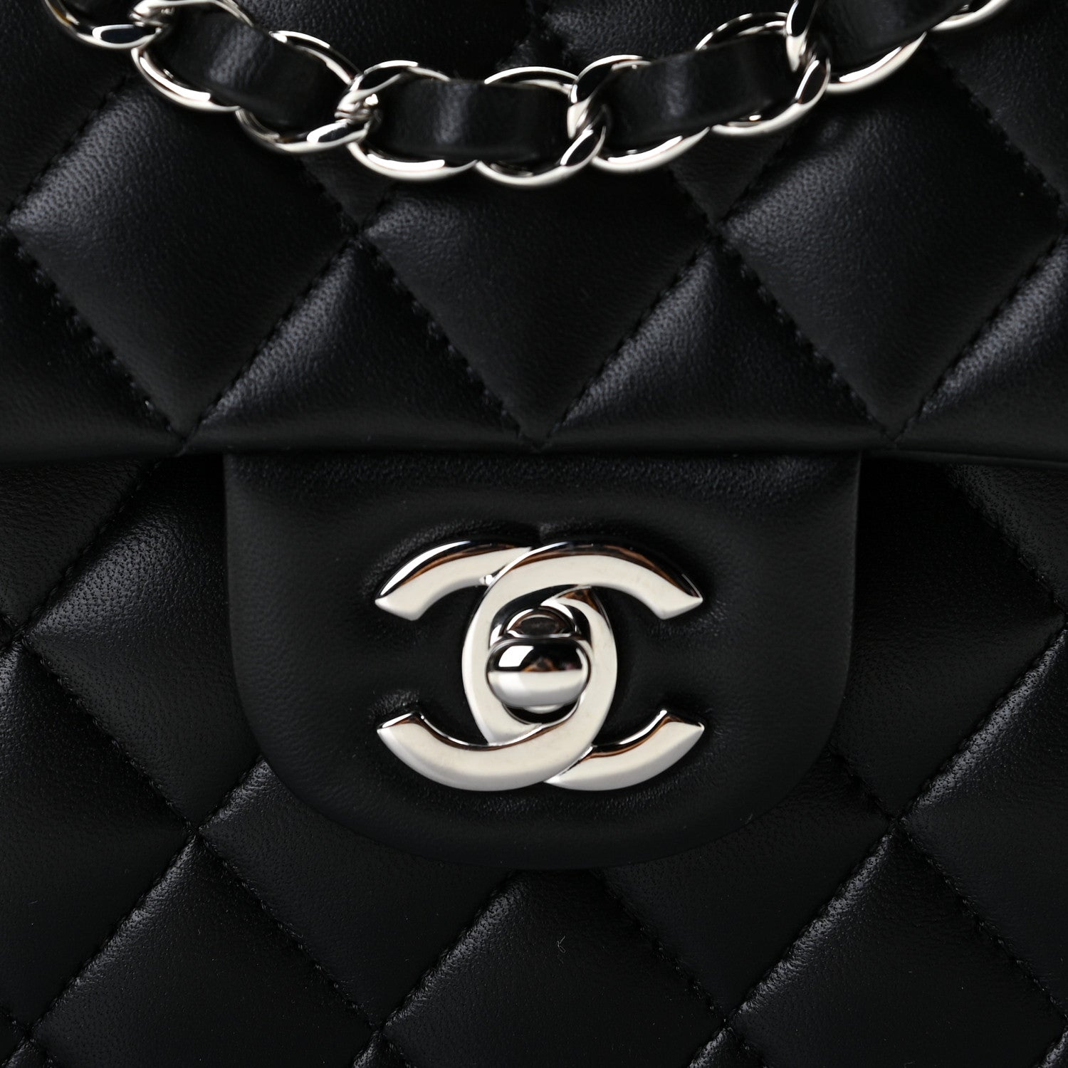 Chanel Lambskin Quilted Small Double Flap Black 9 of 10