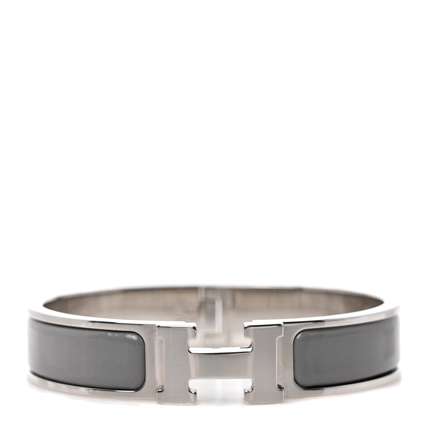Hermes Enamel Narrow Clic Clac H Bracelet PM Gris Macadam 1 of 5