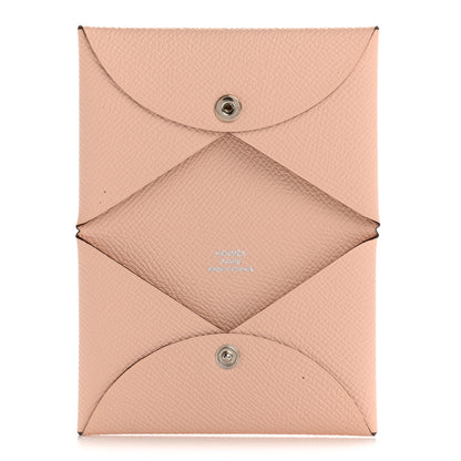 Hermes Epsom Calvi Card Case Rose Eglantine 5 of 10