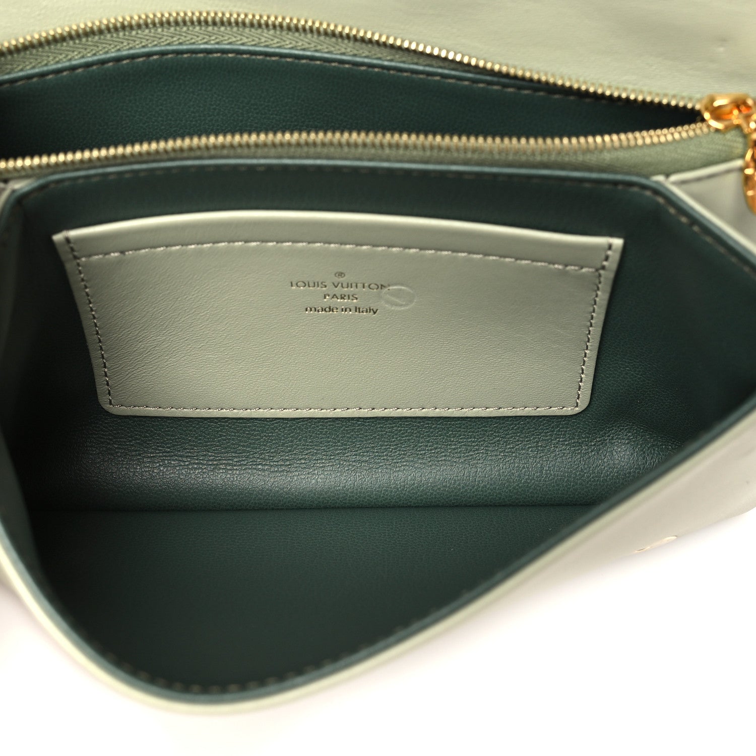 Louis Vuitton Lambskin Embossed Monogram Pochette Coussin Green 5 of 9
