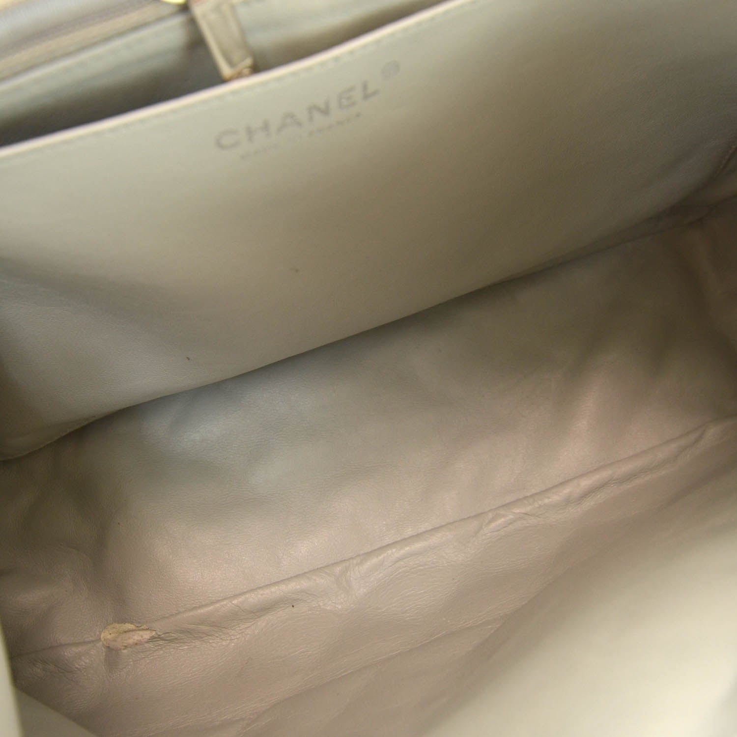Chanel Washed Caviar Maxi Single Flap Grey 11 of 11