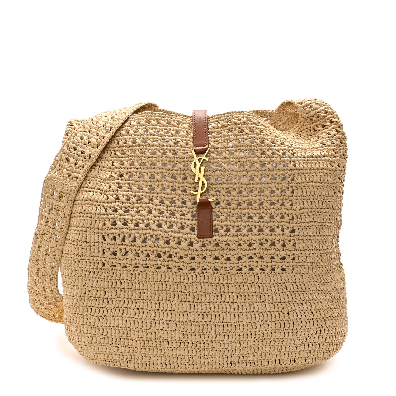 Saint Laurent Raffia Monogram Hobo Naturale 1 of 10