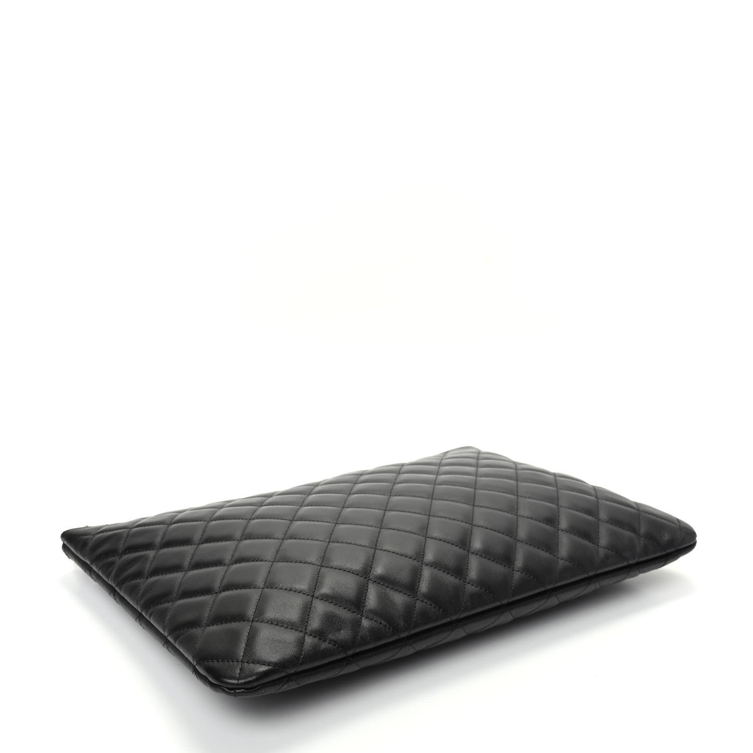 Chanel Lambskin Quilted Large Cosmetic Case Black 4 of 7