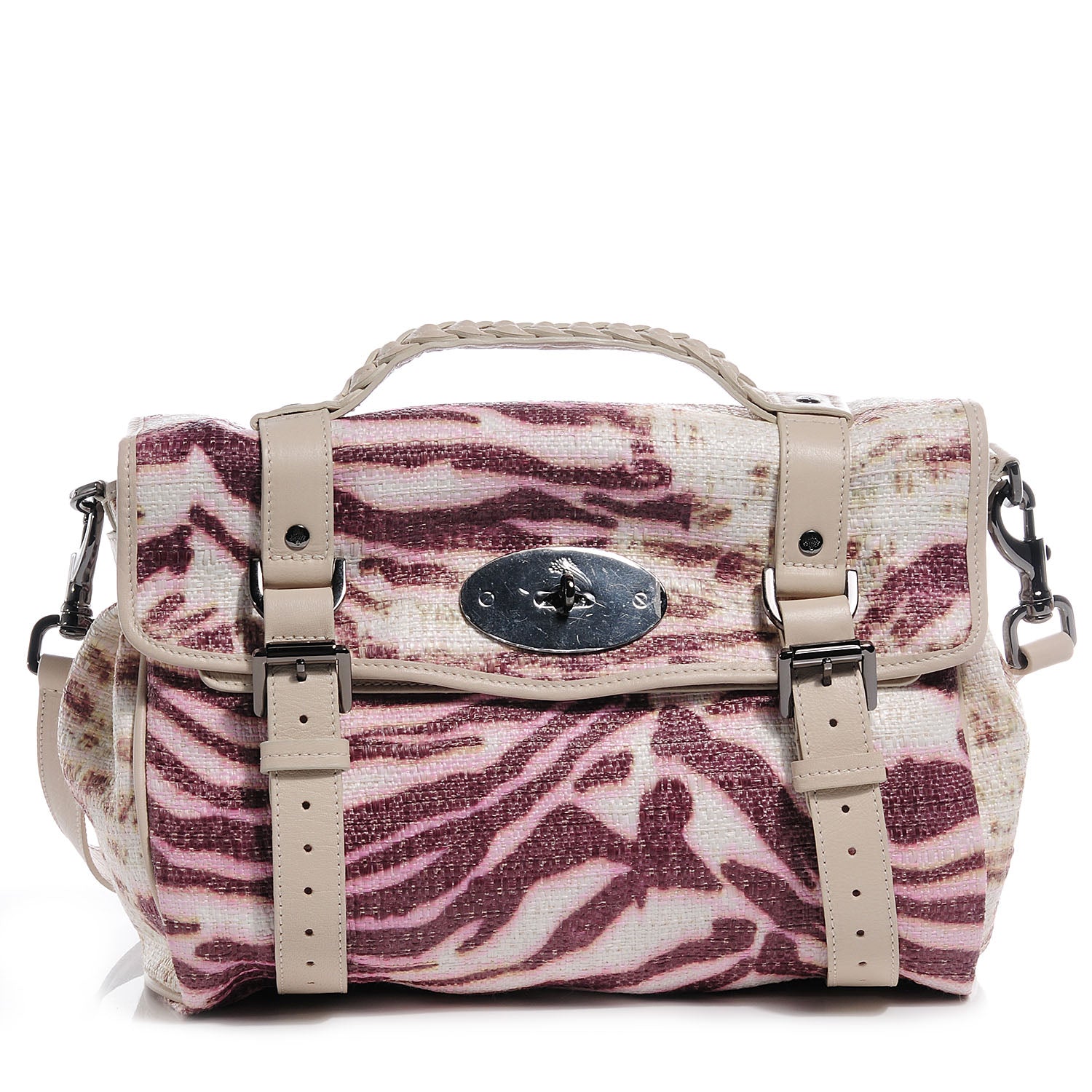 Mulberry Trippy Tiger Raffia Alexa Satchel 1 of 9