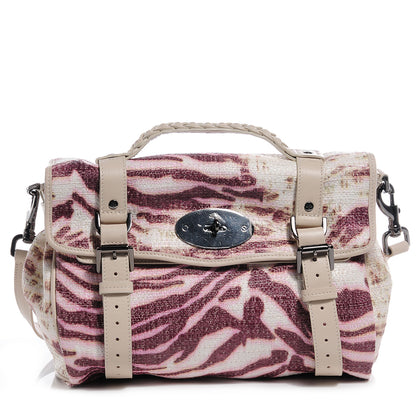 Mulberry Trippy Tiger Raffia Alexa Satchel 1 of 9