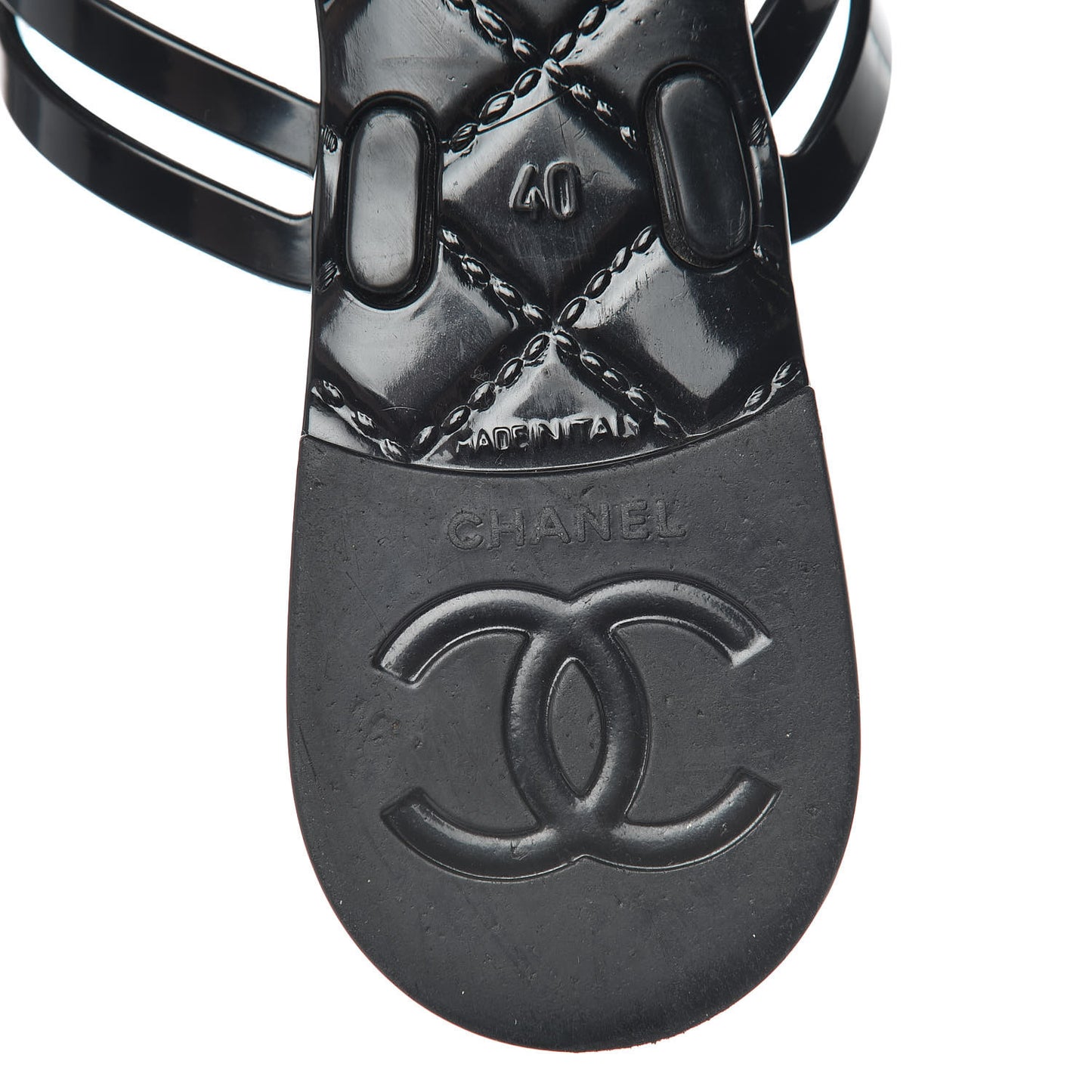 Jelly Camellia Thong Sandals 40 Black Ivory