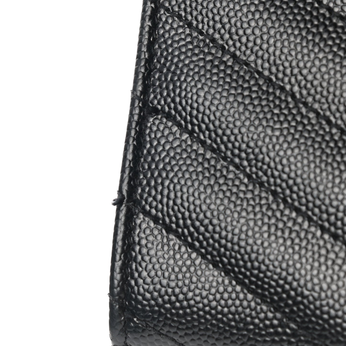 Grain De Poudre Matelasse Chevron Monogram Chain Wallet Black