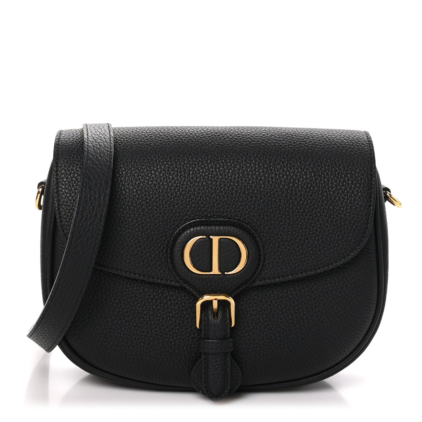 Grained Calfskin Medium Bobby Flap Black