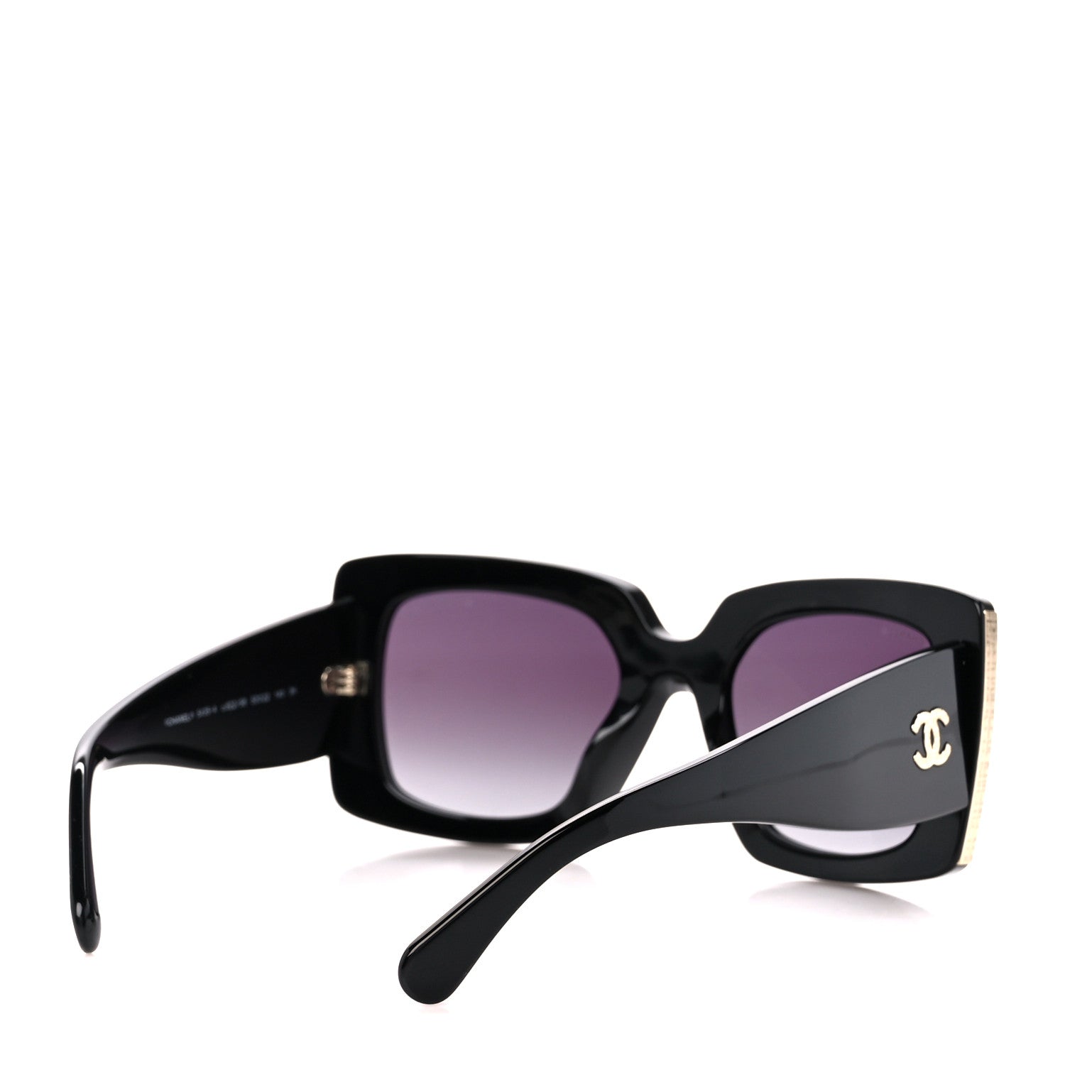 Chanel Acetate Rectangle Sunglasses 5435 Black 4 of 7