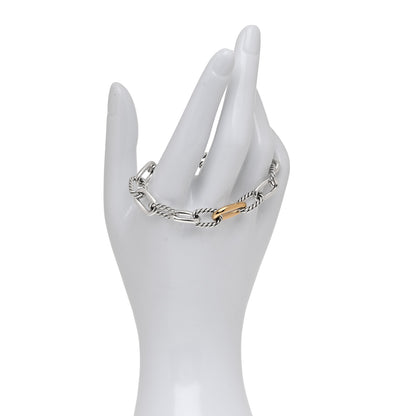 David Yurman Sterling Silver 18K Yellow Gold 8.5mm Madison Chain Bracelet 2 of 5