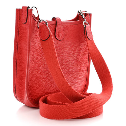 Hermes Taurillon Clemence Evelyne TPM Rouge Casaque 3 of 11