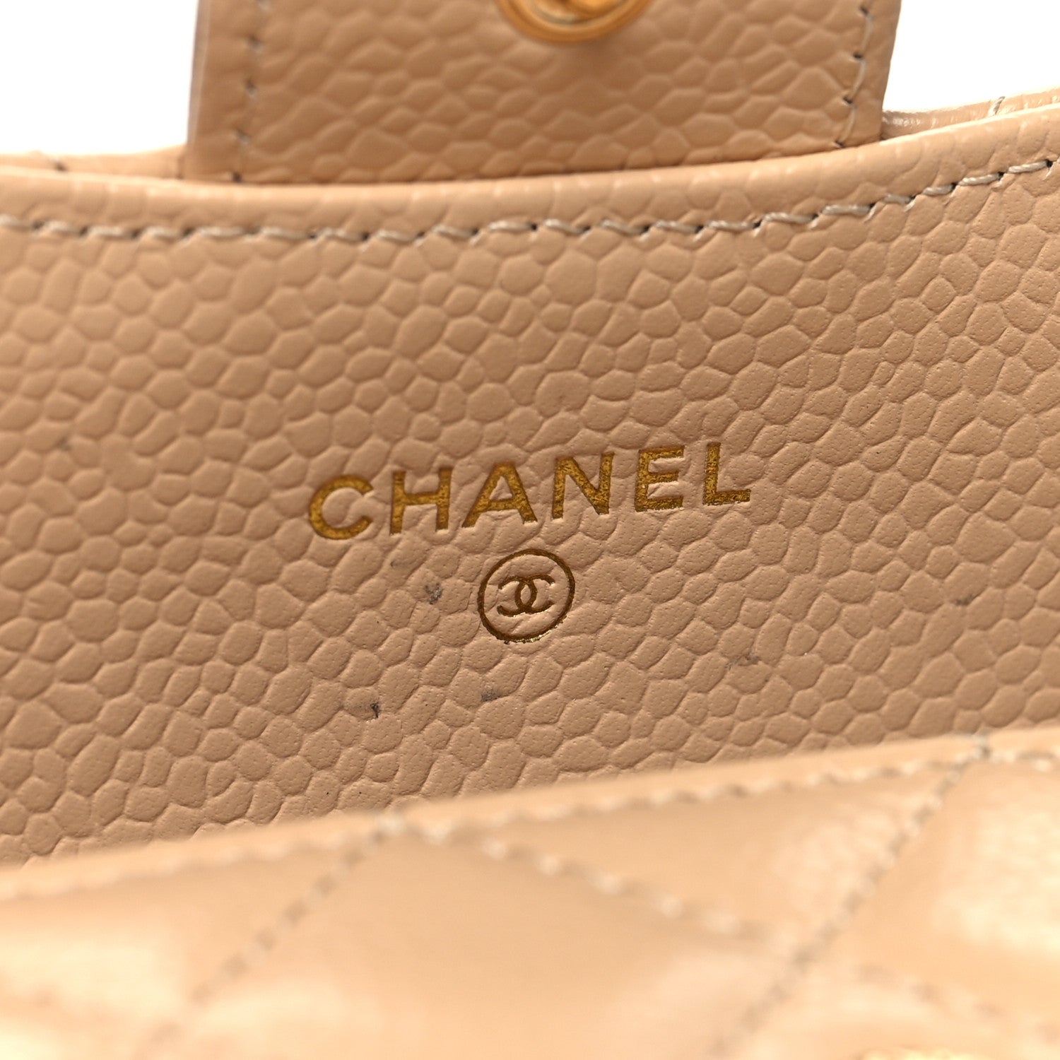Chanel Caviar Quilted Flap Card Holder Wallet Beige 6 of 12