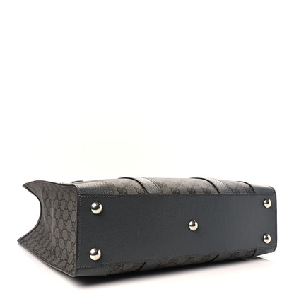 Gucci GG Supreme Monogram Textured Dollar Calfskin Medium Ophidia Tote Grey Black Graphite Grey 4 of 8