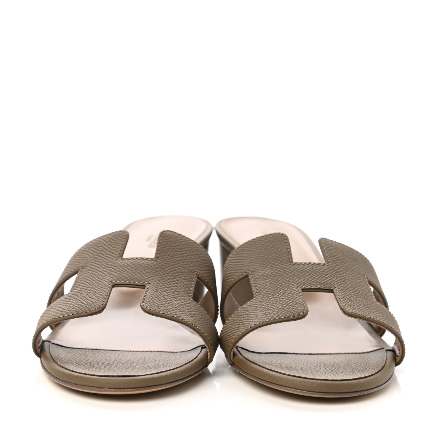 Hermes Epsom Oasis Sandals 38.5 Etoupe 2 of 9
