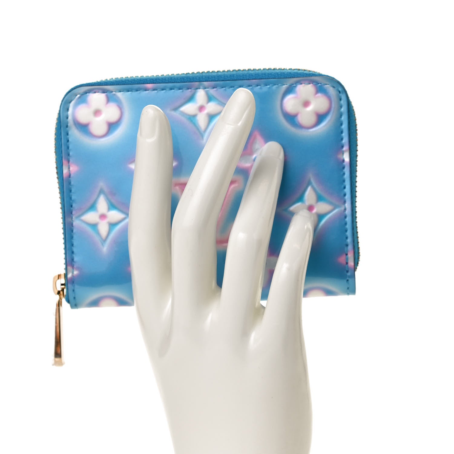 Louis Vuitton Vernis Valentine Zippy Coin Purse Baby Bleu Neon 2 of 9