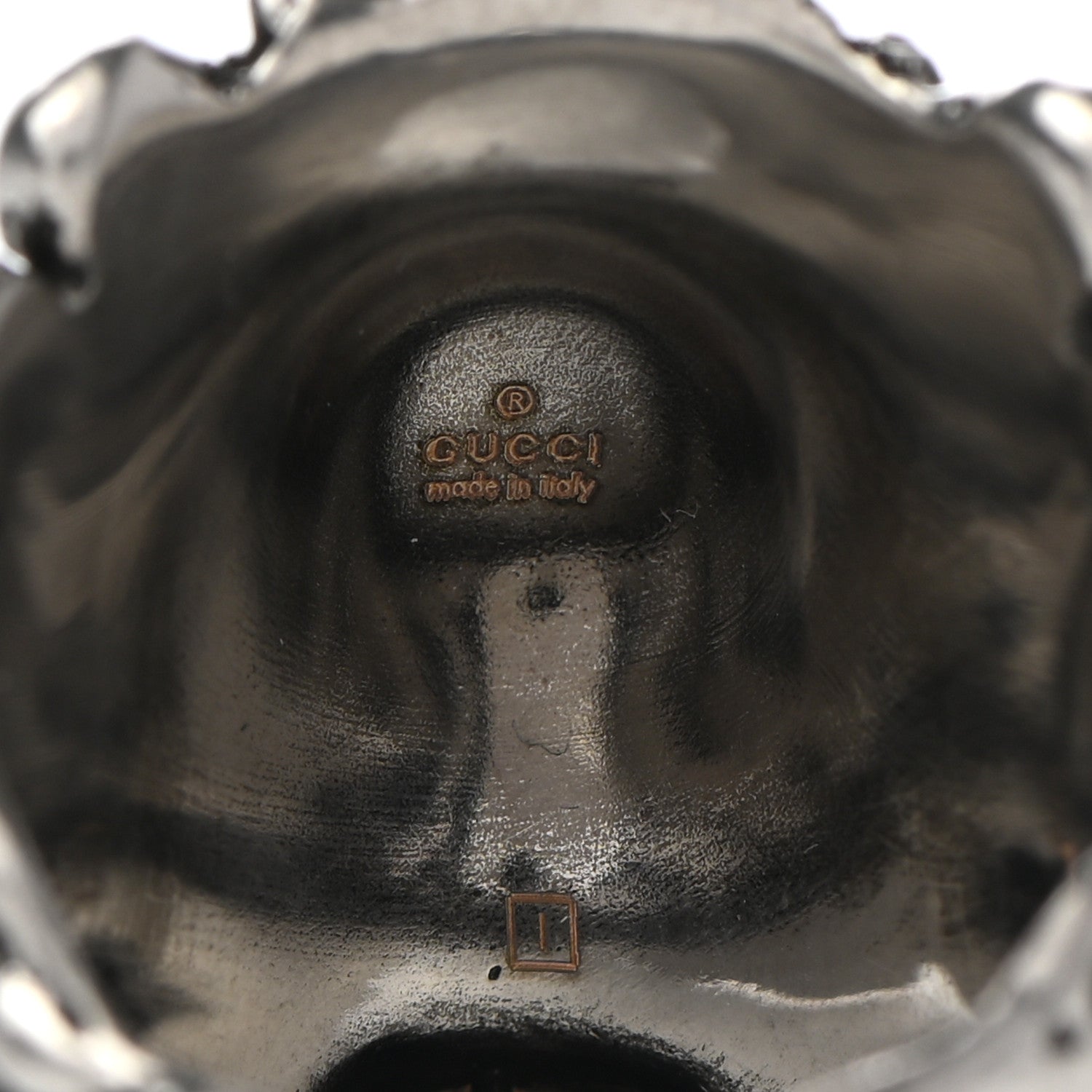 Gucci Palladium Lion Head Ring 19 8.75 Aged Silver 6 of 6