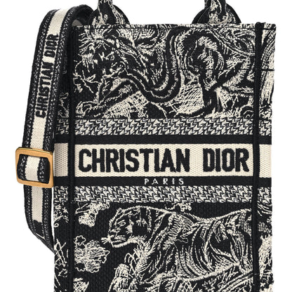 Christian Dior Canvas Toile de Jouy Reverse Embroidered Mini Book Tote Phone Bag Blue 7 of 10