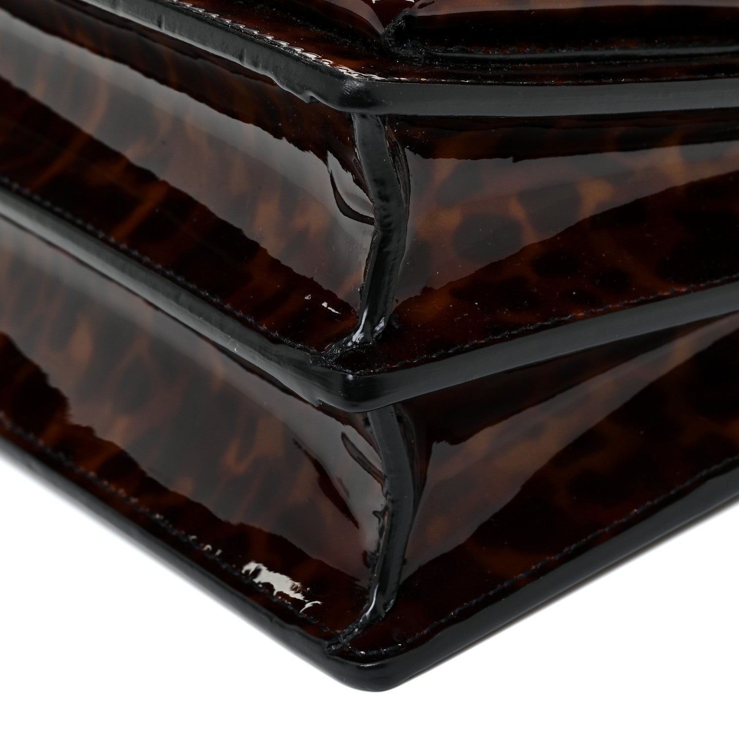 Saint Laurent Patent Small Monogram Sunset Tortoiseshell 9 of 12