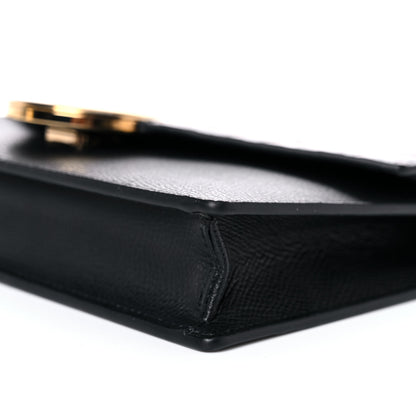 Fendi Vitello Cruise F is Fendi Bi-Color FF 1974 Embossed Medium Envelope Wallet On Chain Black Maya 10 of 13
