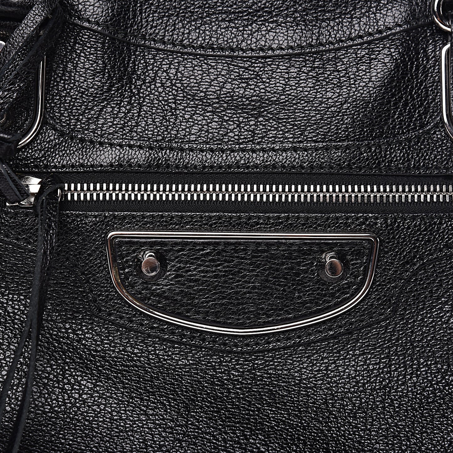 Chevre Silver Metallic Edge Hardware Velo Black