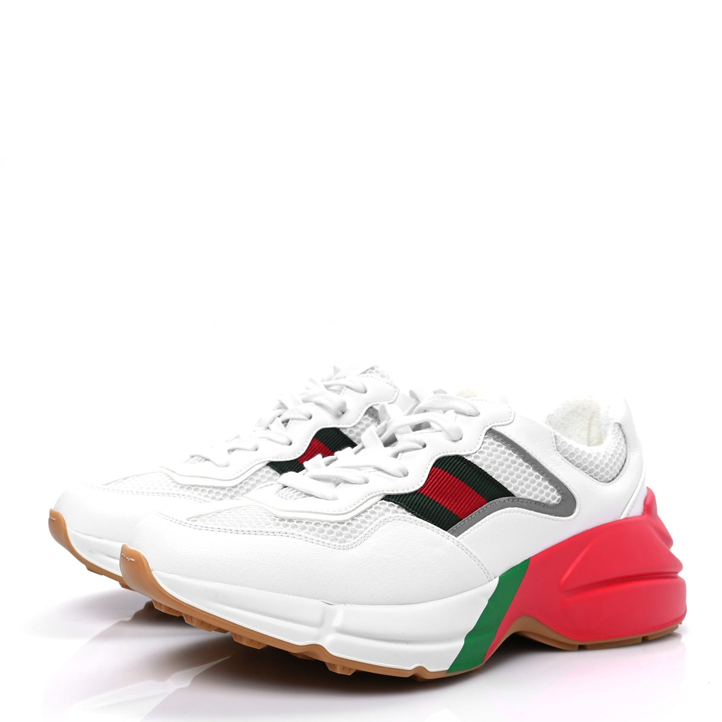Lavaredo Eco Fabric Mesh Web Womens Rhyton Reflective Sneakers 40 Great White Green Red Silver