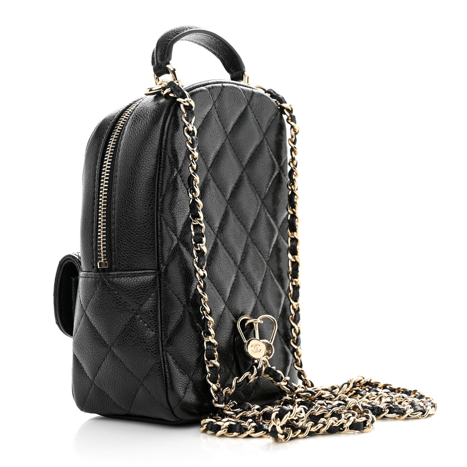 Chanel Caviar Quilted CC Mini Classic Backpack Black 3 of 10