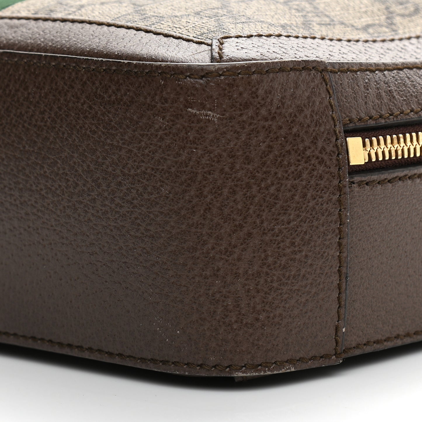 GG Supreme Monogram Web Small Ophidia Top Handle Shoulder Bag Brown