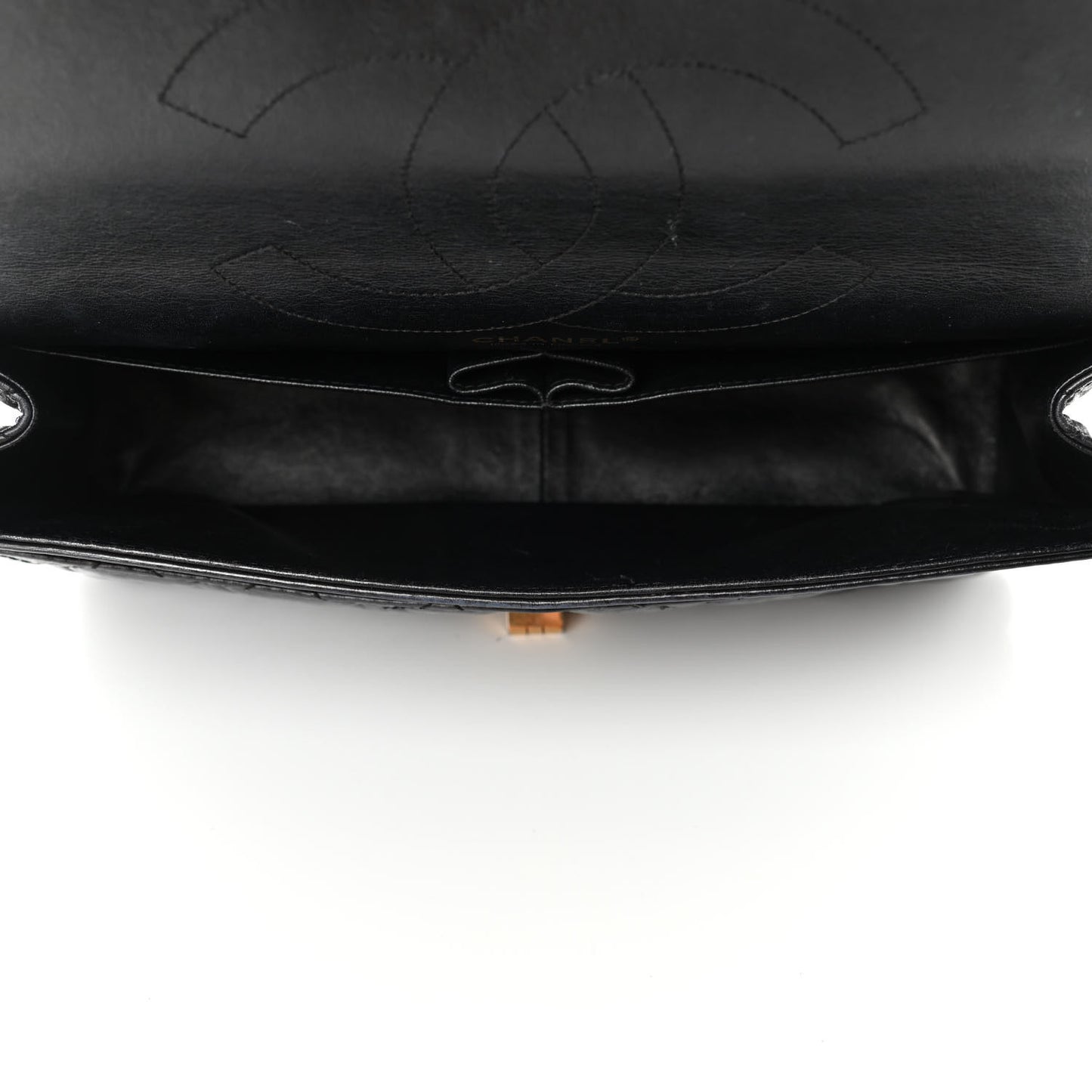 Glazed Aged Calfskin Quilted 2.55 Reissue 227 Flap Black