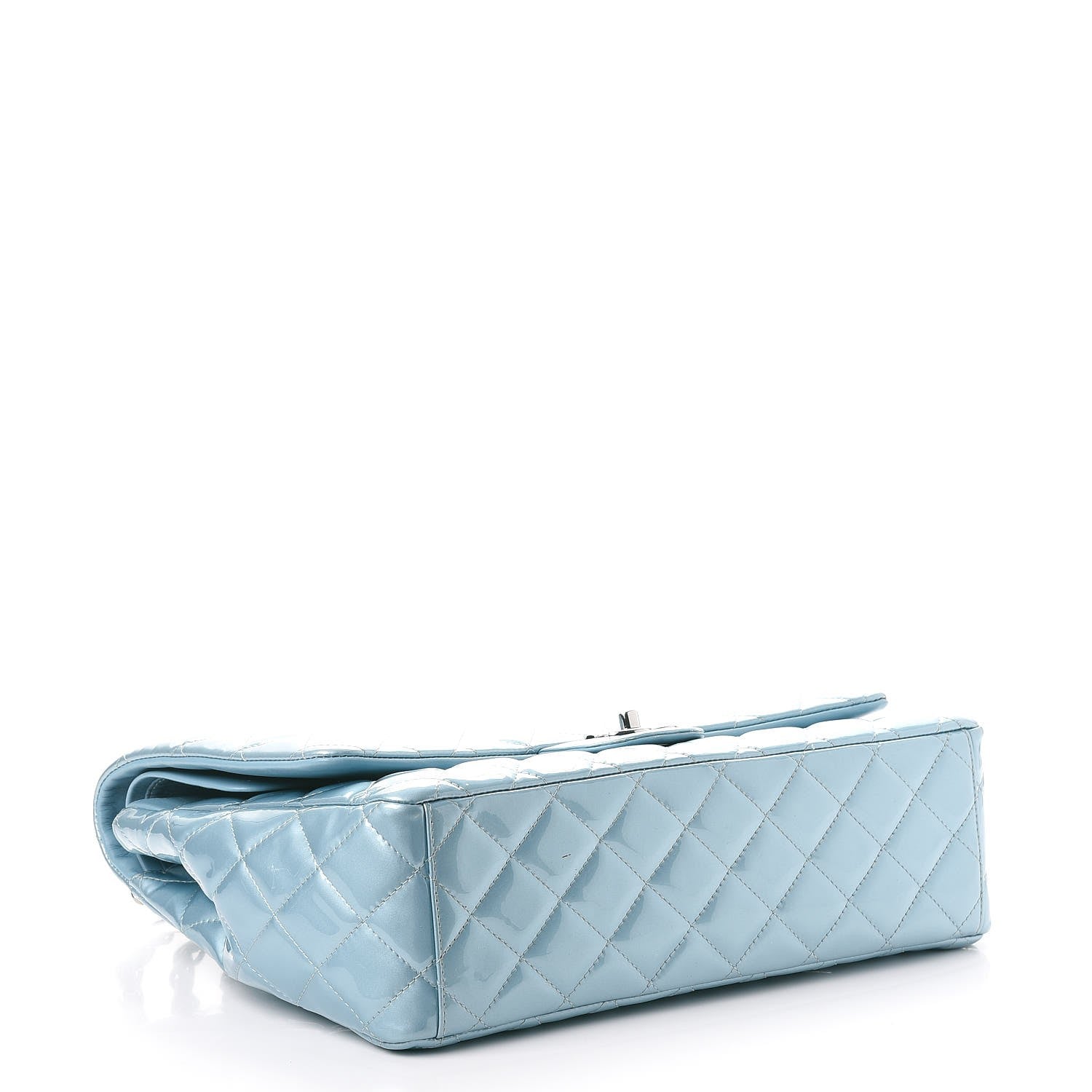 Chanel Patent Quilted Maxi Double Flap Blue 4 of 12