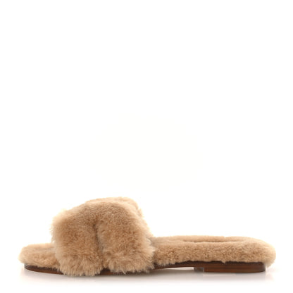 Hermes Woolskin Oran Sandals 39 Naturel 1 of 10