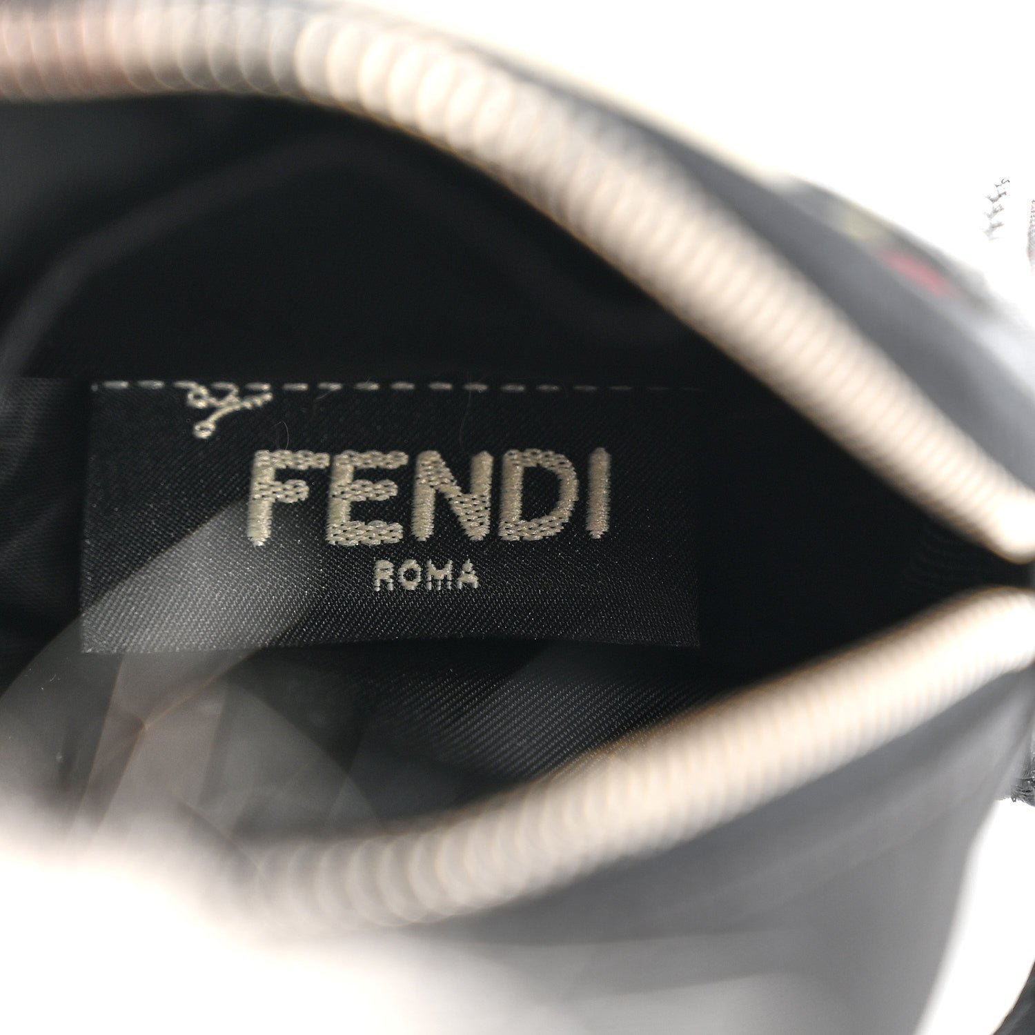 Fendi Nylon Shiny Nappa Nutria Fox Fur Monster Eyes Mini Backpack Charm Black Multicolor 4 of 6