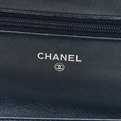Chanel Caviar Timeless CC Wallet on Chain WOC Navy Blue 6 of 9