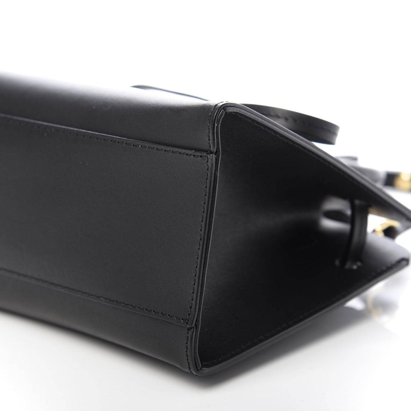 Vegetable Tanned Calfskin Mini Mini Sun Bag Black Flamma