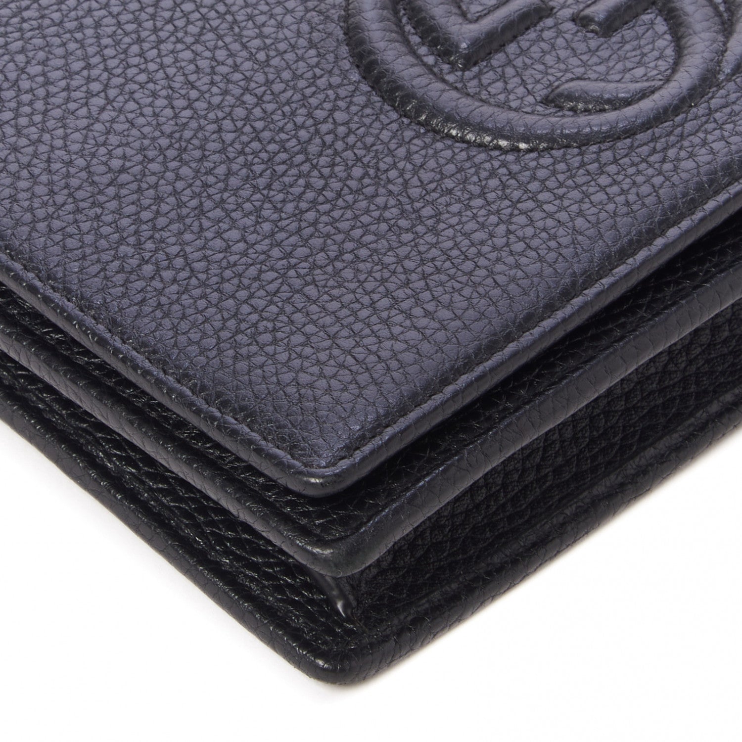 Gucci Pebbled Calfskin Soho Wallet on Chain Black 7 of 7