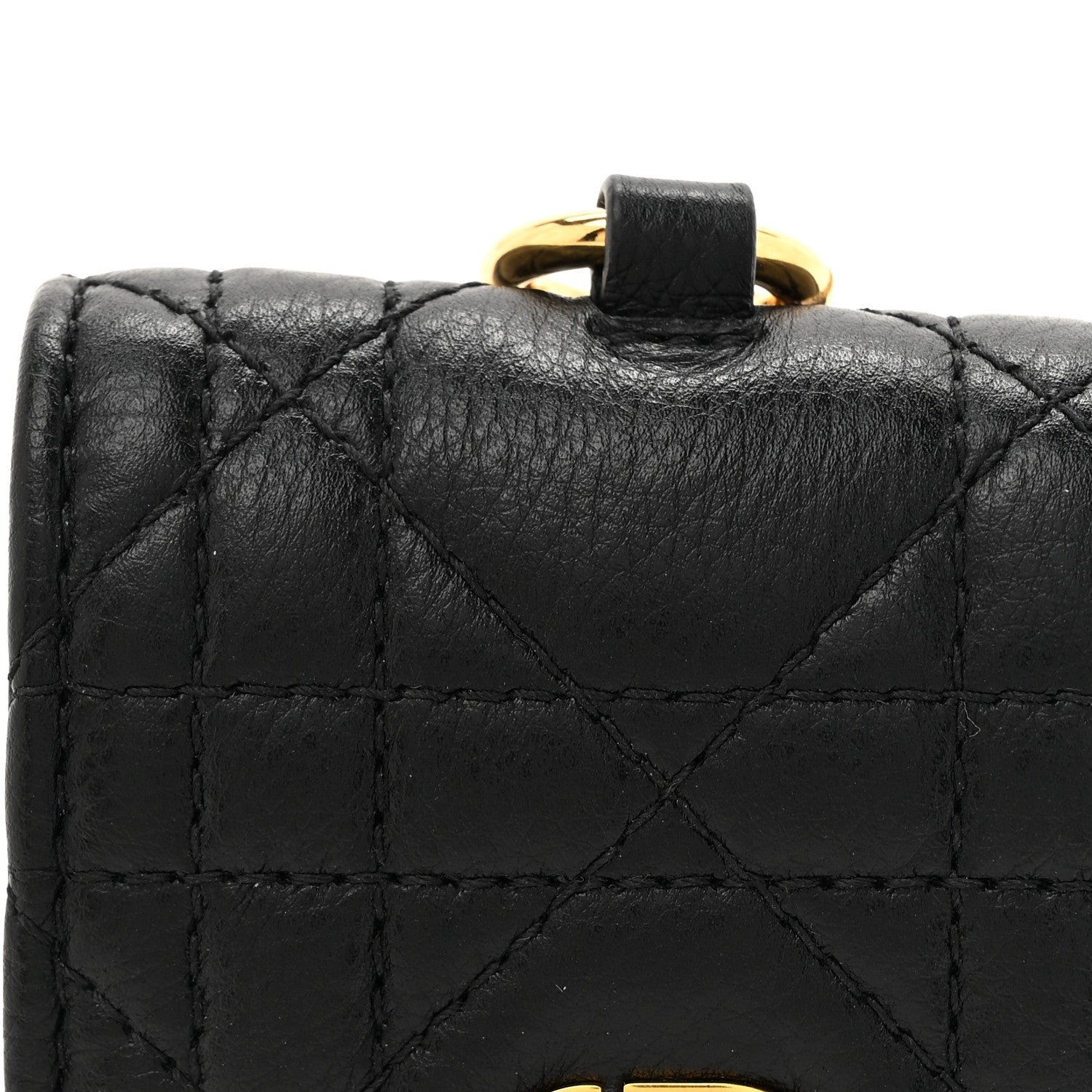 Christian Dior Supple Calfskin Cannage Caro Airpods Pro Case Necklace Black 8 of 10