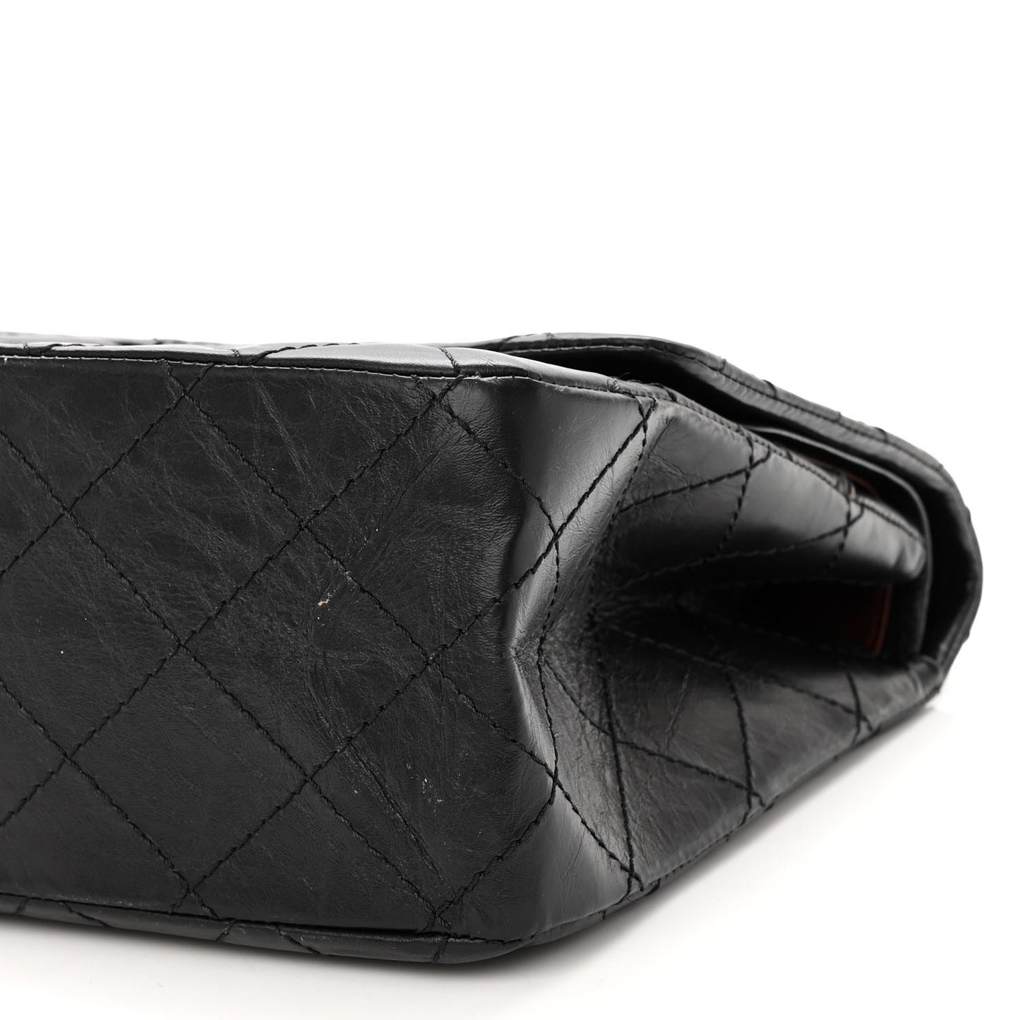 Aged Calfskin Quilted 2.55 Reissue 227 Flap Black