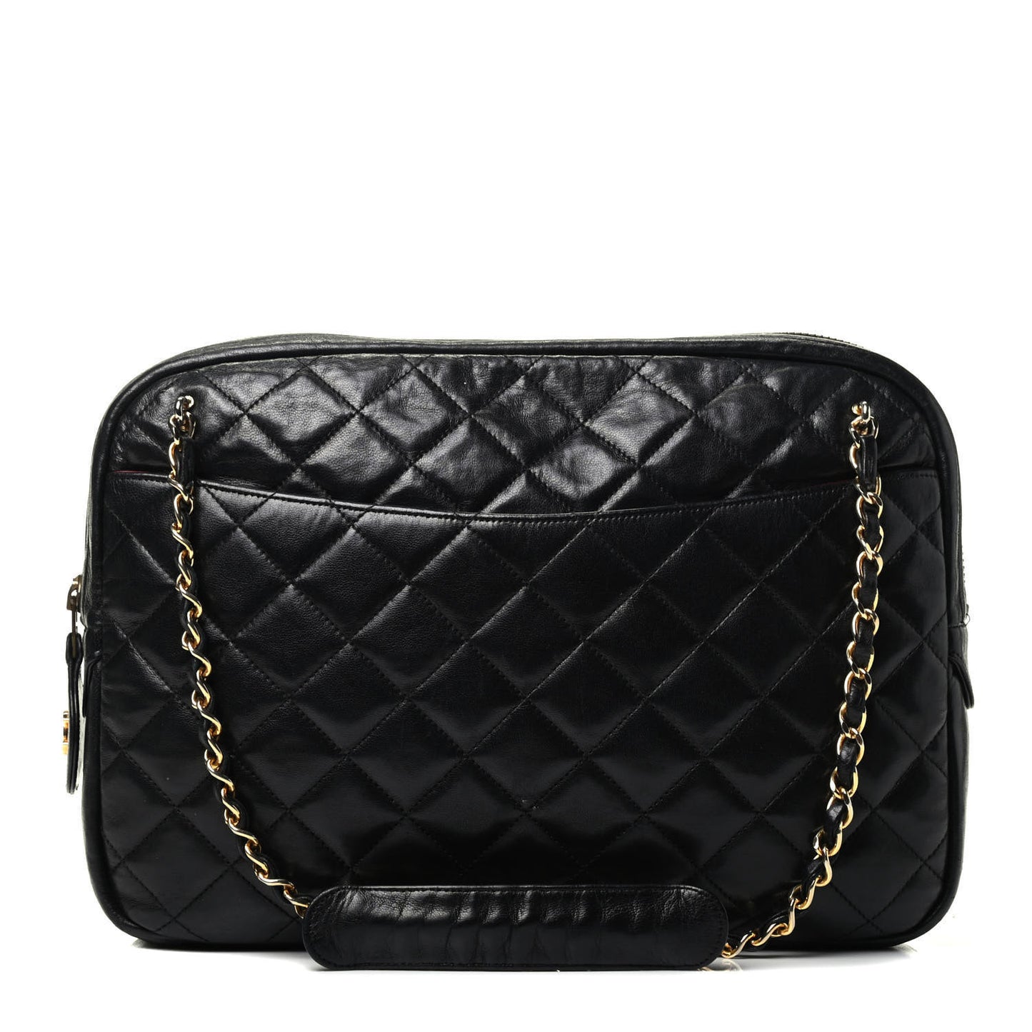 Lambskin Quilted Medium Camera Case Black