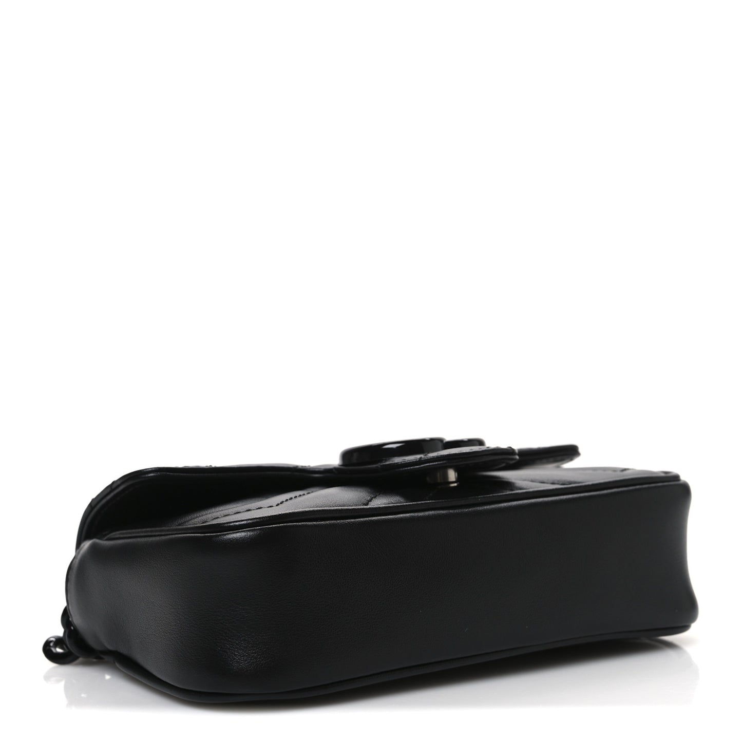 Calfskin Matelasse Monochrome GG Marmont Chain Belt Bag Black