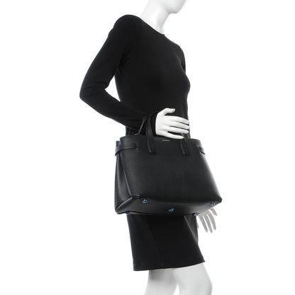 Burberry Derby Calfskin House Check Medium Banner Tote Black 3 of 11