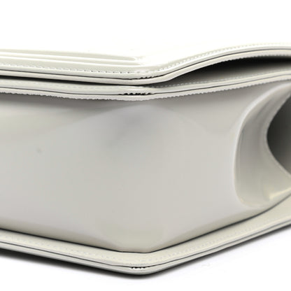Chanel Iridescent Glazed Calfskin Quilted New Medium Boy Flap Light Grey 10 of 11