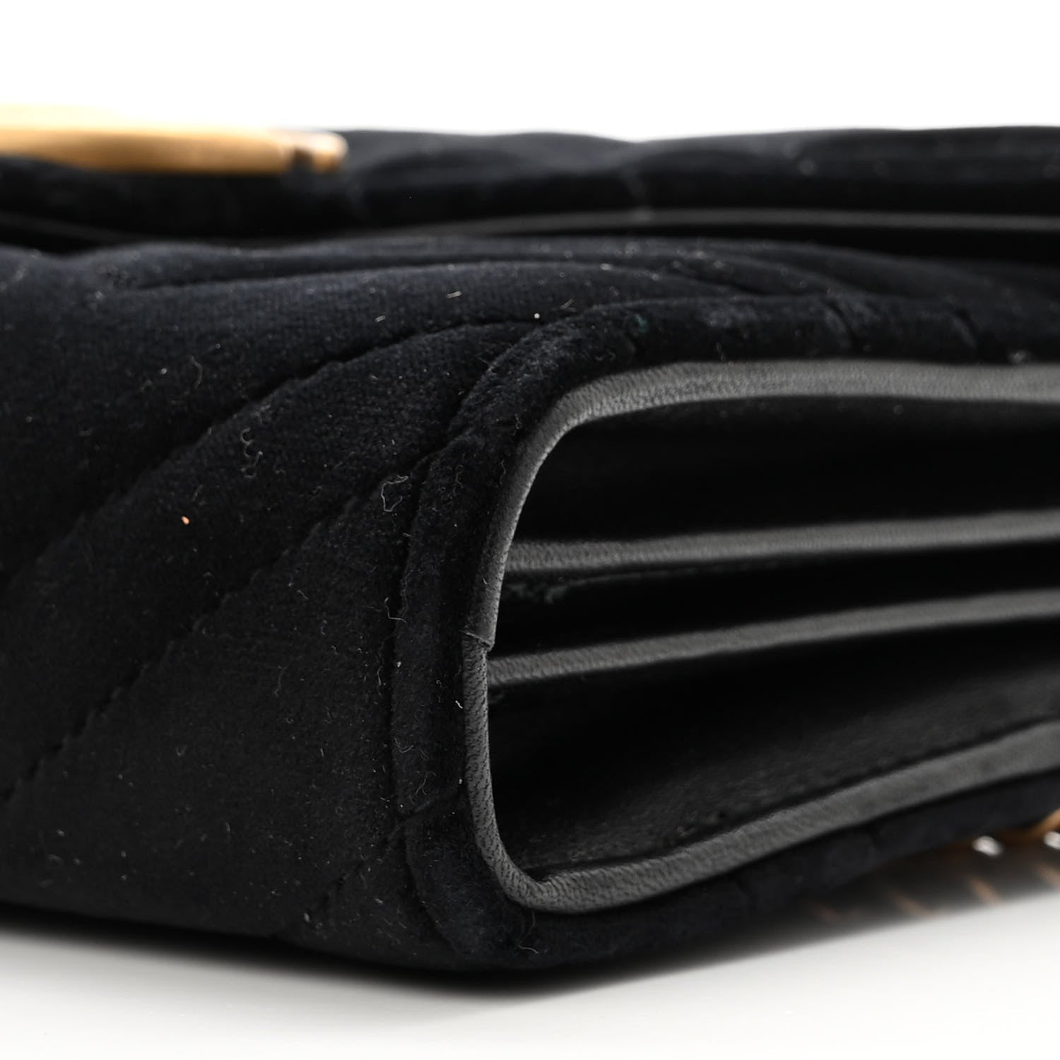 Gucci Velvet Matelasse GG Marmont Chain Wallet Black 10 of 12