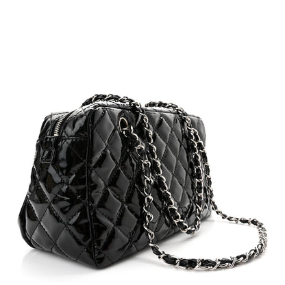 Chanel Patent Quilted Bowler Bag Black 3 of 10